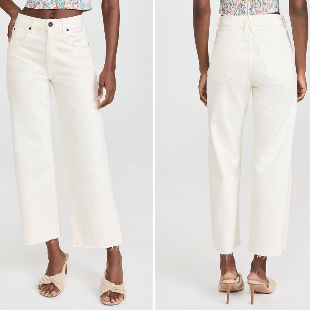 SLVRLAKE Grace Crop Jeans, Cream, NWOT, Size 28